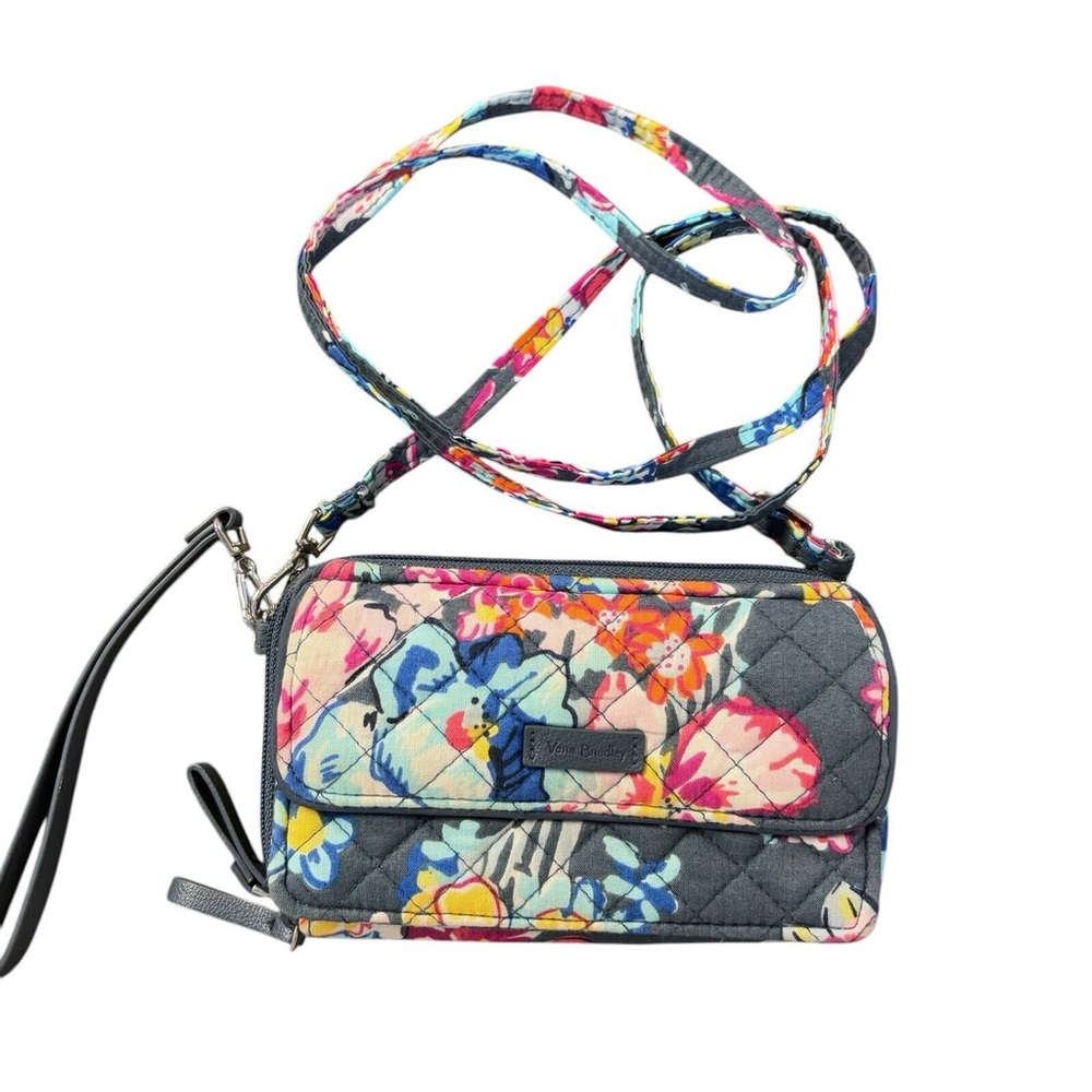 Vera Bradley Crossbody Purse Signature Deluxe All Together RFID Pretty Posies - Picture 2 of 11